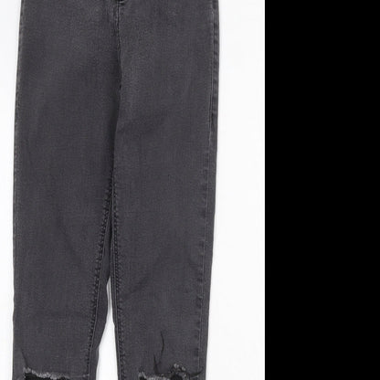 Topshop Womens Black Cotton Skinny Jeans Size 28 in Regular Zip