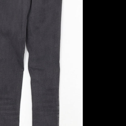 Topshop Womens Black Cotton Skinny Jeans Size 28 in Regular Zip