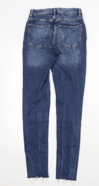 Divided by H&M Womens Blue Cotton Skinny Jeans Size 4 Regular Zip