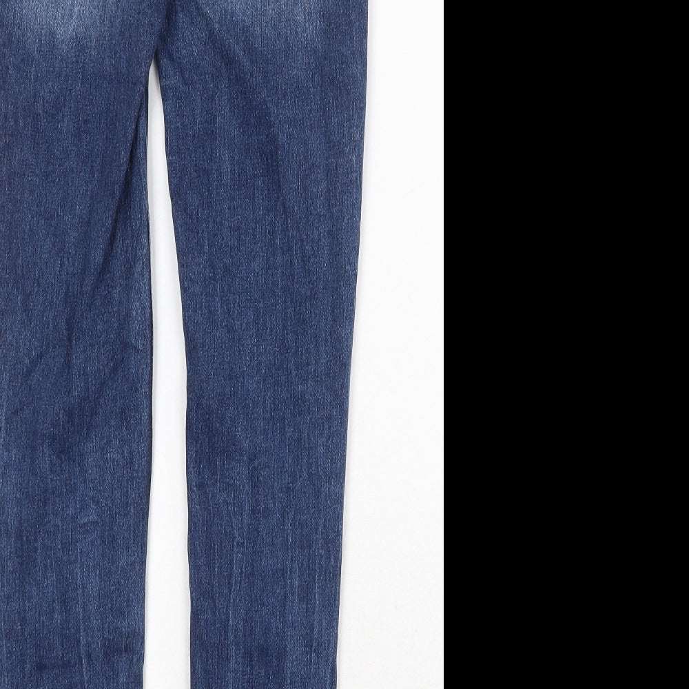Divided by H&M Womens Blue Cotton Skinny Jeans Size 4 Regular Zip