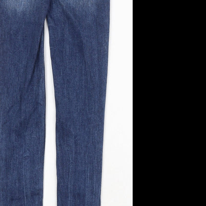 Divided by H&M Womens Blue Cotton Skinny Jeans Size 4 Regular Zip