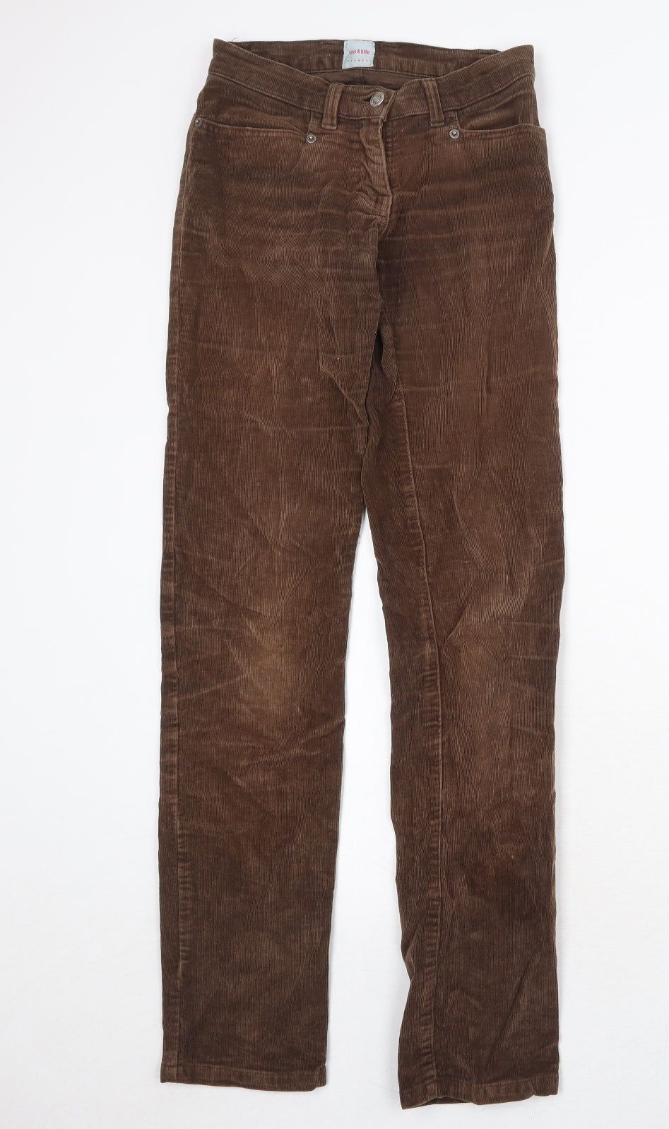 sass & bide Womens Brown Cotton Trousers Size 25 in Regular Zip
