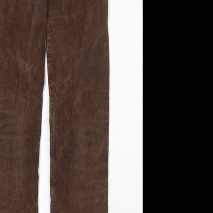 sass & bide Womens Brown Cotton Trousers Size 25 in Regular Zip