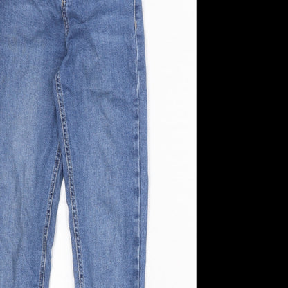 Topshop Womens Blue Cotton Skinny Jeans Size 26 in Regular Zip