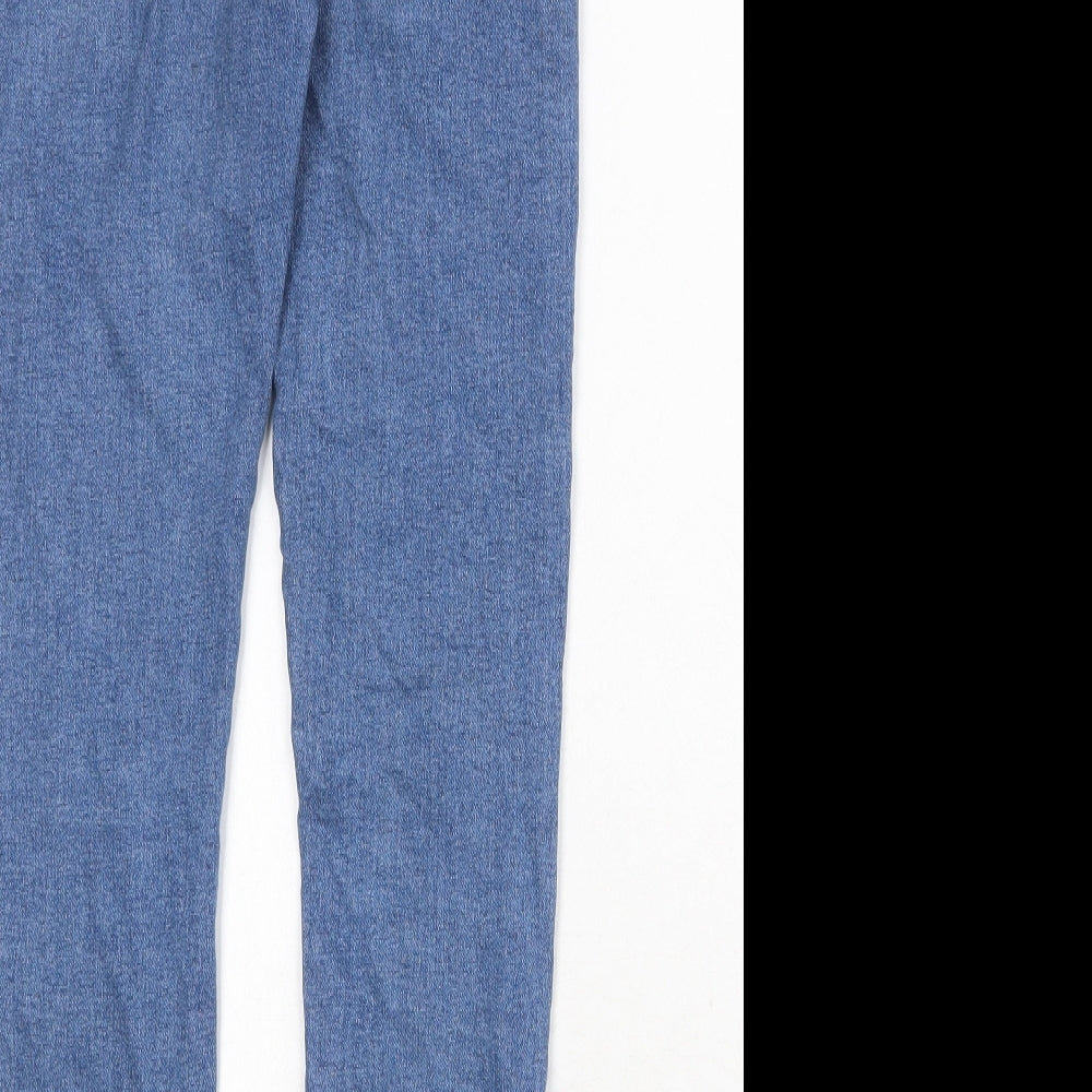 Topshop Womens Blue Cotton Skinny Jeans Size 26 in Regular Zip