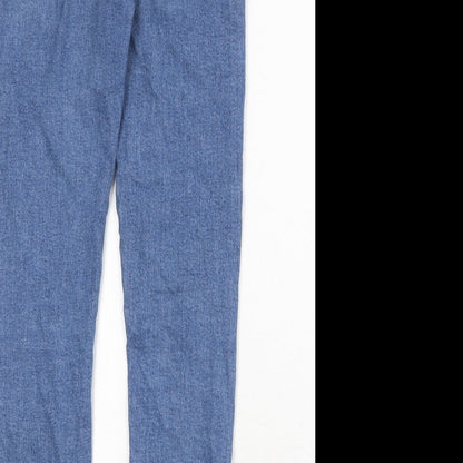Topshop Womens Blue Cotton Skinny Jeans Size 26 in Regular Zip