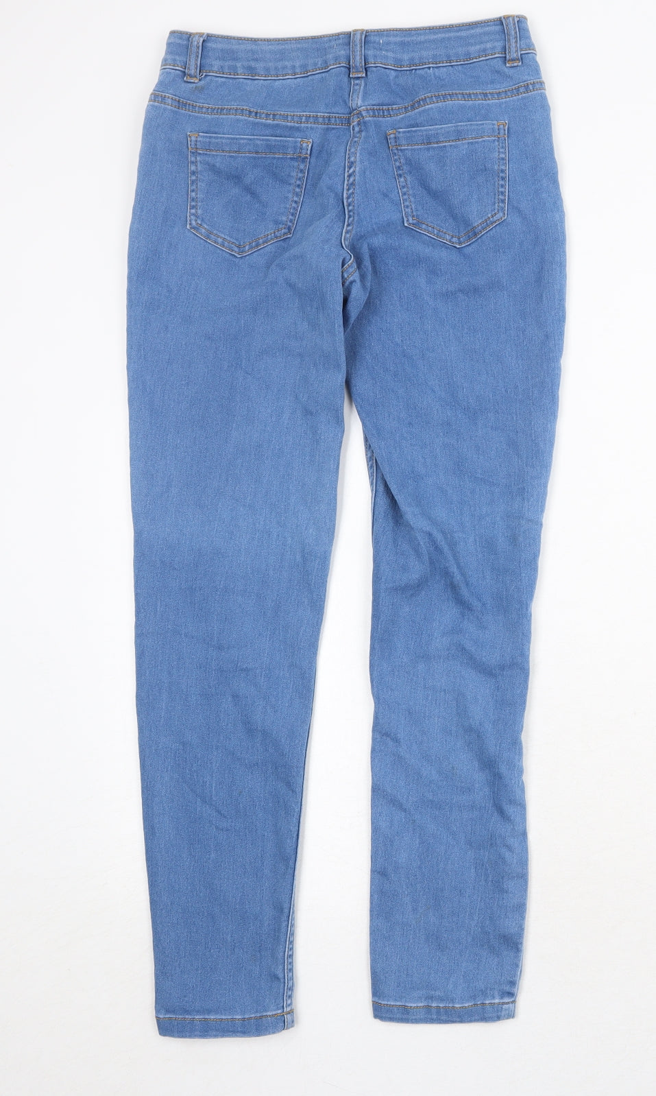 Debenhams Girls Blue Cotton Skinny Jeans Size 10-11 Years Regular Zip