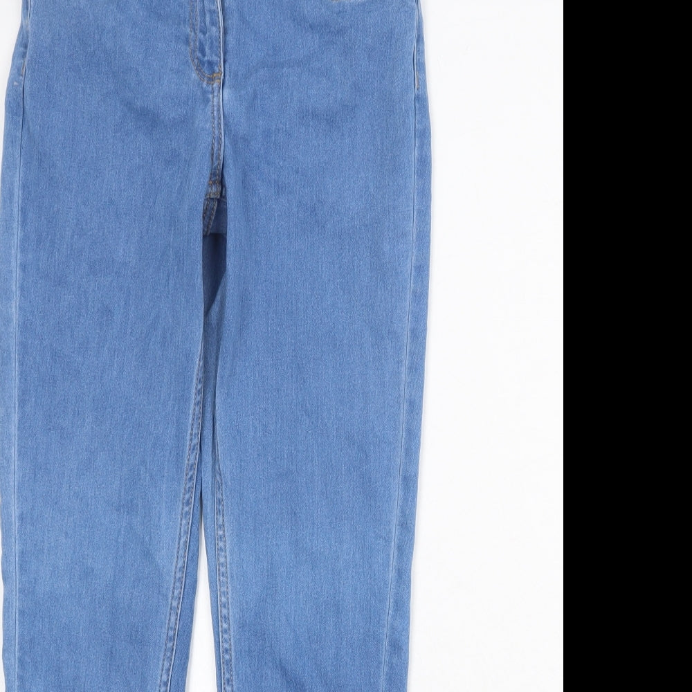 Debenhams Girls Blue Cotton Skinny Jeans Size 10-11 Years Regular Zip