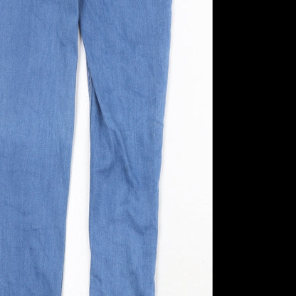 Debenhams Girls Blue Cotton Skinny Jeans Size 10-11 Years Regular Zip