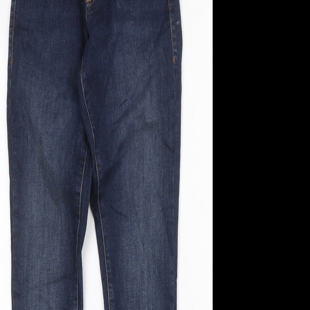 Topshop Womens Blue Cotton Skinny Jeans Size 25 in Regular Zip