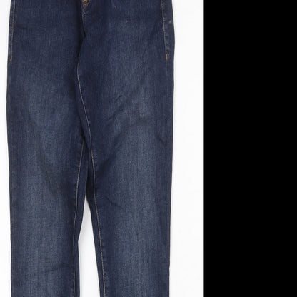 Topshop Womens Blue Cotton Skinny Jeans Size 25 in Regular Zip
