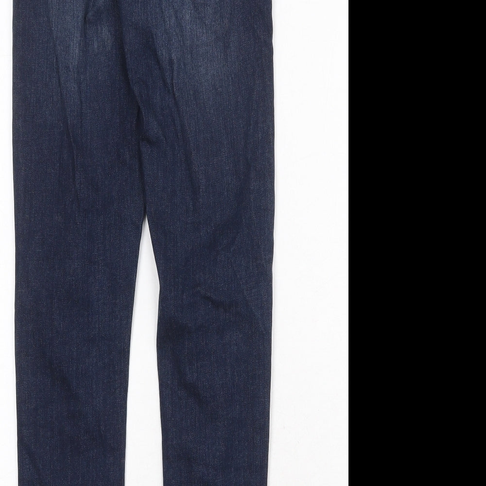 Topshop Womens Blue Cotton Skinny Jeans Size 25 in Regular Zip