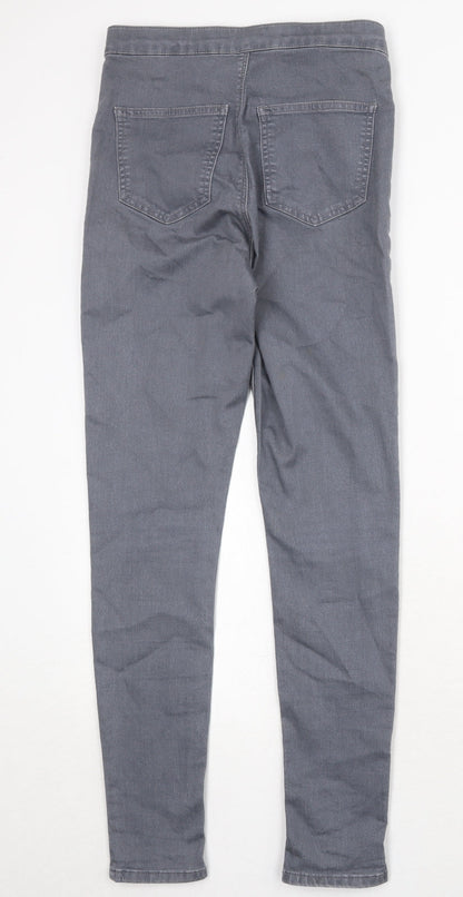 Topshop Womens Grey Cotton Skinny Jeans Size 30 in Regular Zip