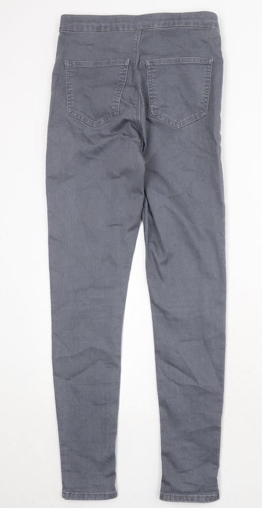 Topshop Womens Grey Cotton Skinny Jeans Size 30 in Regular Zip