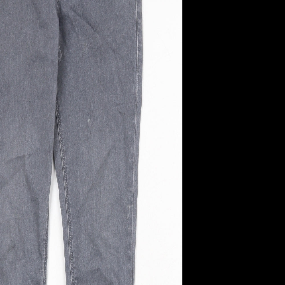 Topshop Womens Grey Cotton Skinny Jeans Size 30 in Regular Zip