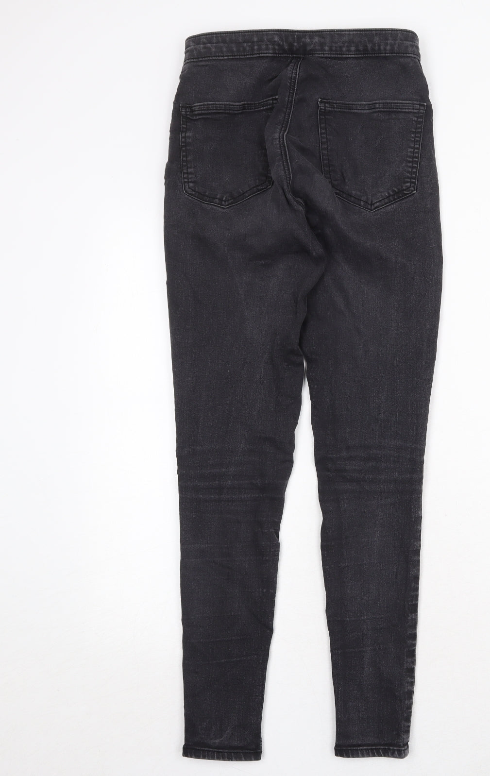 Topshop Womens Black Cotton Skinny Jeans Size 30 in Regular Zip