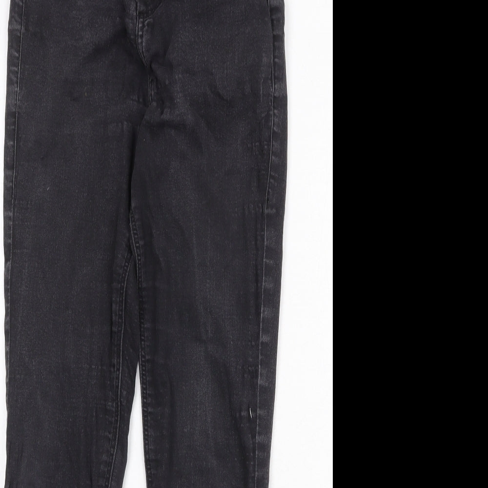 Topshop Womens Black Cotton Skinny Jeans Size 30 in Regular Zip