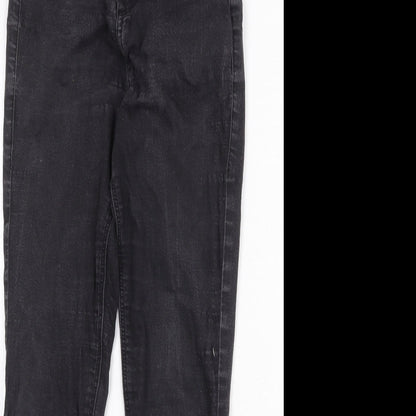 Topshop Womens Black Cotton Skinny Jeans Size 30 in Regular Zip