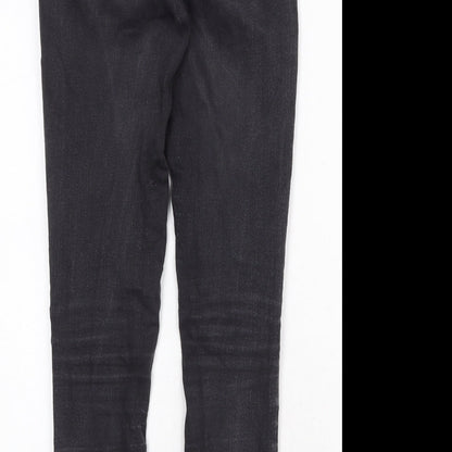 Topshop Womens Black Cotton Skinny Jeans Size 30 in Regular Zip