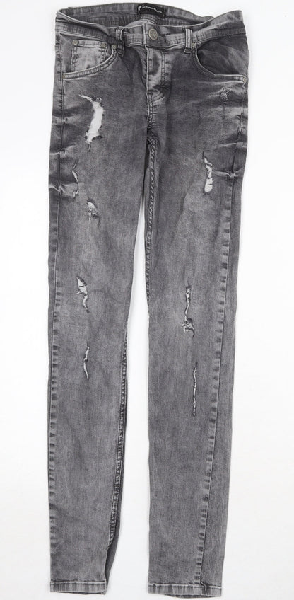 Giseppe Zanoti Womens Grey Cotton Skinny Jeans Size 29 in Regular Zip