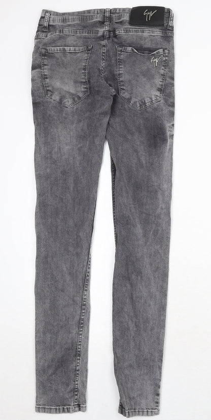 Giseppe Zanoti Womens Grey Cotton Skinny Jeans Size 29 in Regular Zip