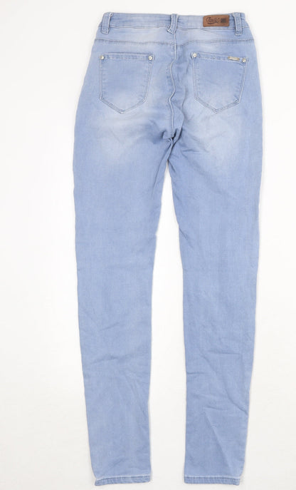 Womens UK Size S Toxik3 Regular Fit Skinny Blue Jeans