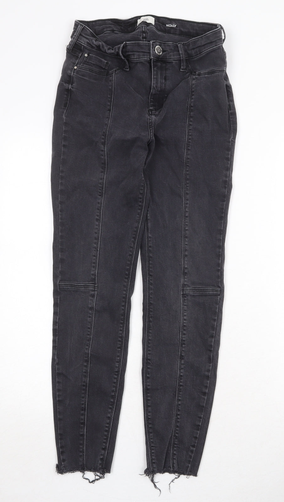 River Island Womens Black Cotton Skinny Jeans Size 26 in Regular Zip