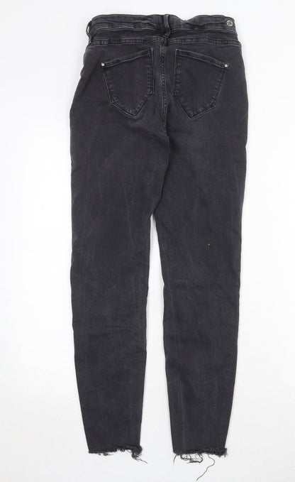 River Island Womens Black Cotton Skinny Jeans Size 26 in Regular Zip