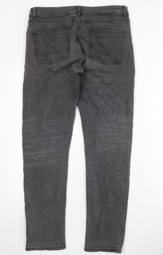 ASOS Mens Grey Cotton Skinny Jeans Size 32 in Regular Zip