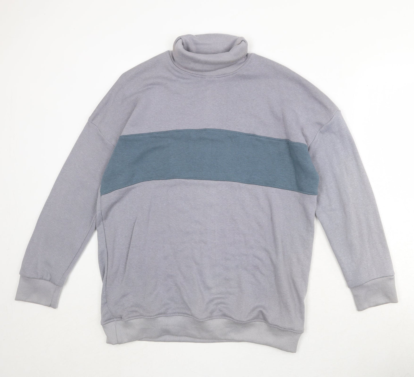 Boohoo Womens Grey Colourblock Cotton Pullover Sweatshirt Size 8 Pullover