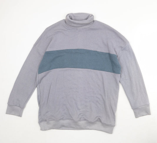 Boohoo Womens Grey Colourblock Cotton Pullover Sweatshirt Size 8 Pullover
