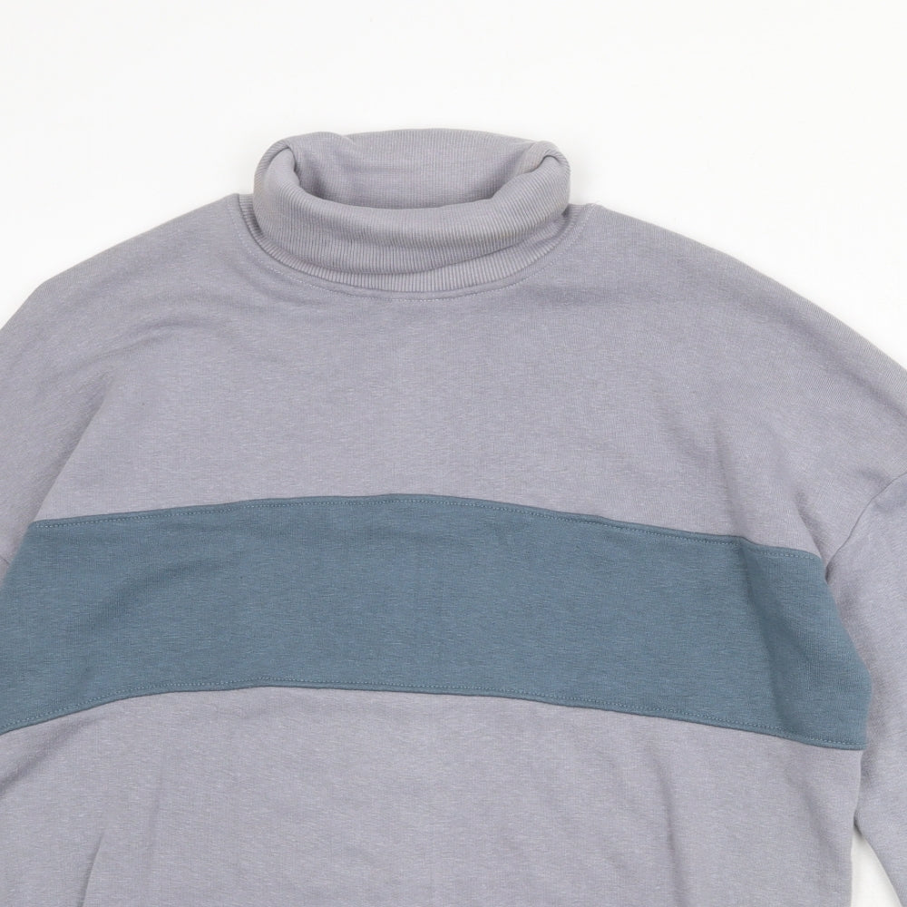 Boohoo Womens Grey Colourblock Cotton Pullover Sweatshirt Size 8 Pullover