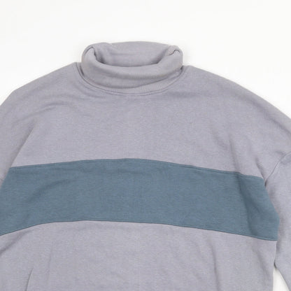 Boohoo Womens Grey Colourblock Cotton Pullover Sweatshirt Size 8 Pullover