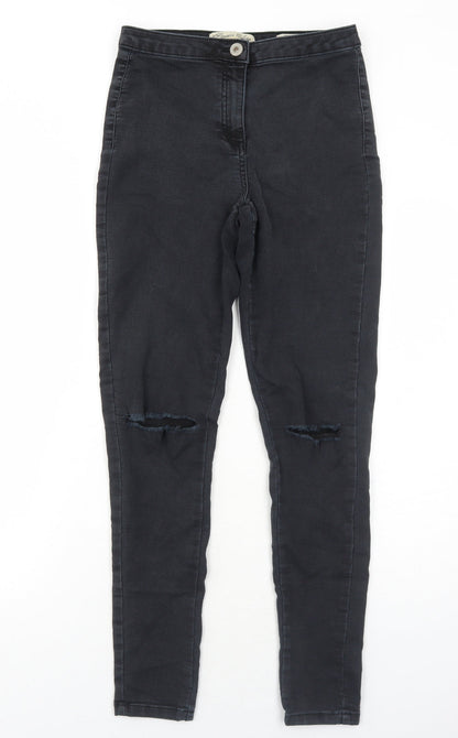 Parisian Collection Womens Black Cotton Skinny Jeans Size 10 Regular Zip