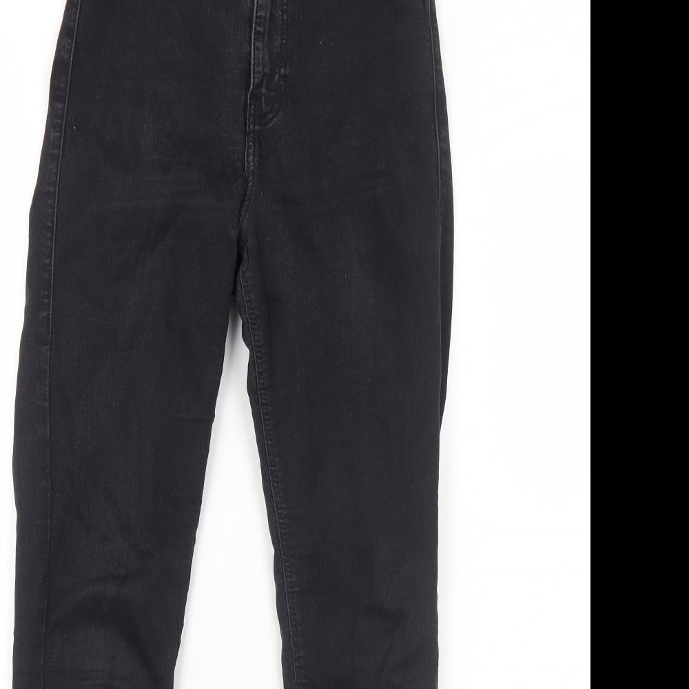 Topshop Womens Black Cotton Skinny Jeans Size 6 L30 in Regular Zip