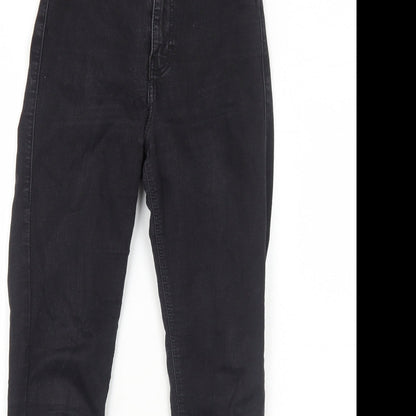 Topshop Womens Black Cotton Skinny Jeans Size 6 L30 in Regular Zip