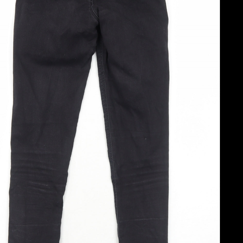 Topshop Womens Black Cotton Skinny Jeans Size 6 L30 in Regular Zip