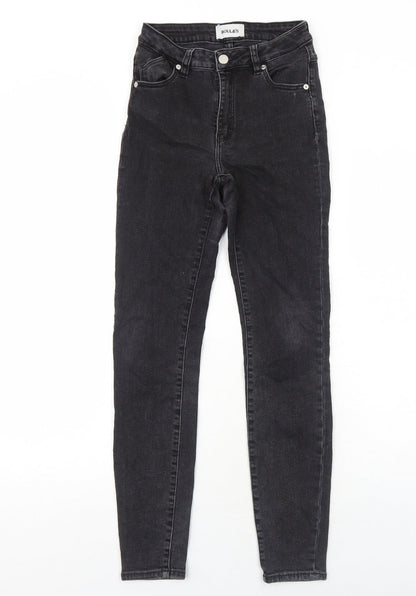 Rollas Womens Black Cotton Skinny Jeans Size 4 Regular Zip