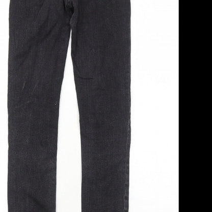 Rollas Womens Black Cotton Skinny Jeans Size 4 Regular Zip