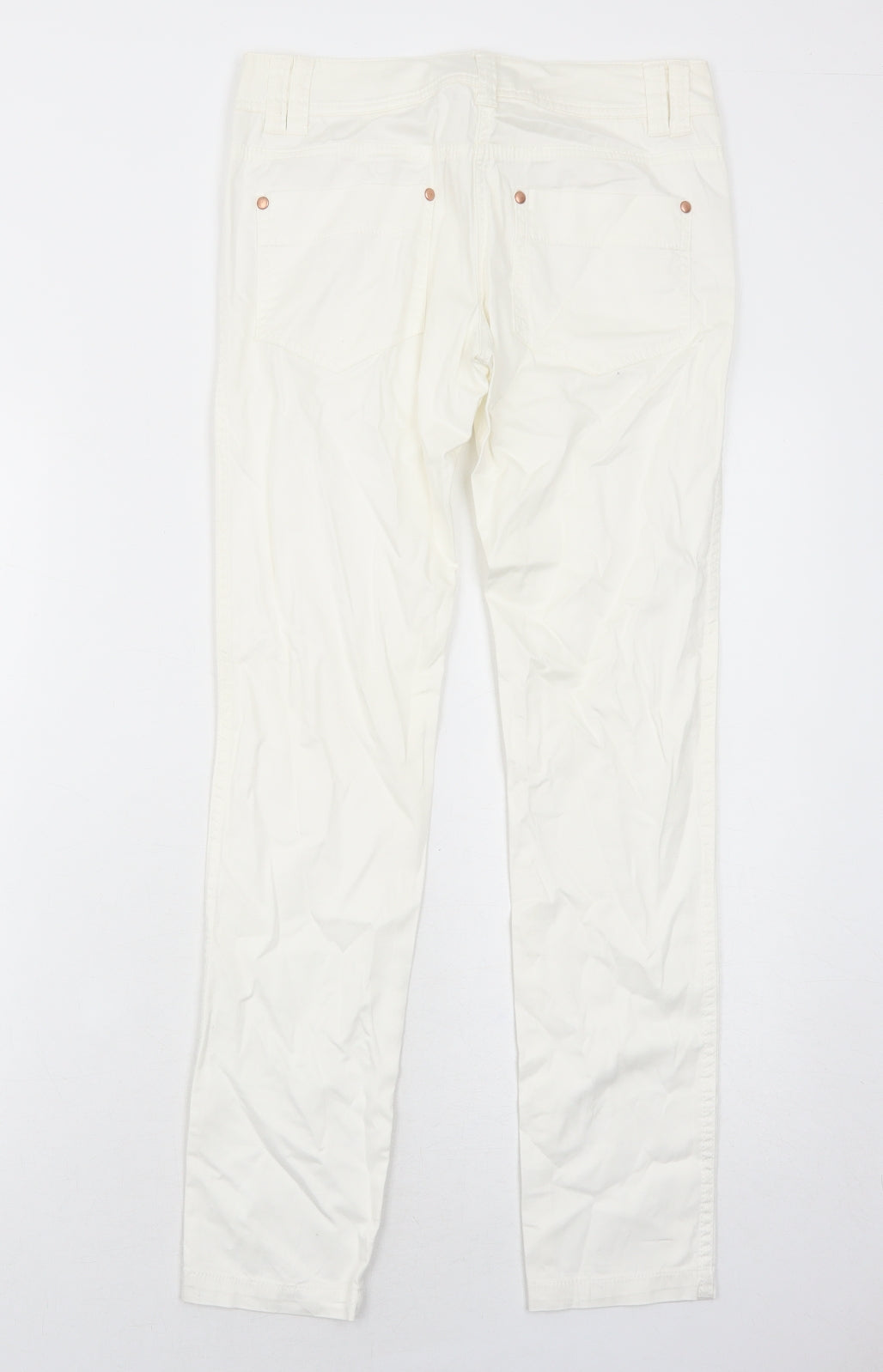 NEXT Womens White Cotton Skinny Jeans Size 6 Regular Zip