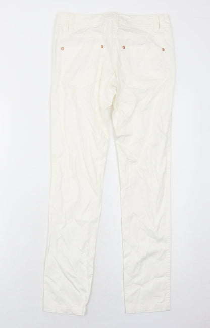 NEXT Womens White Cotton Skinny Jeans Size 6 Regular Zip