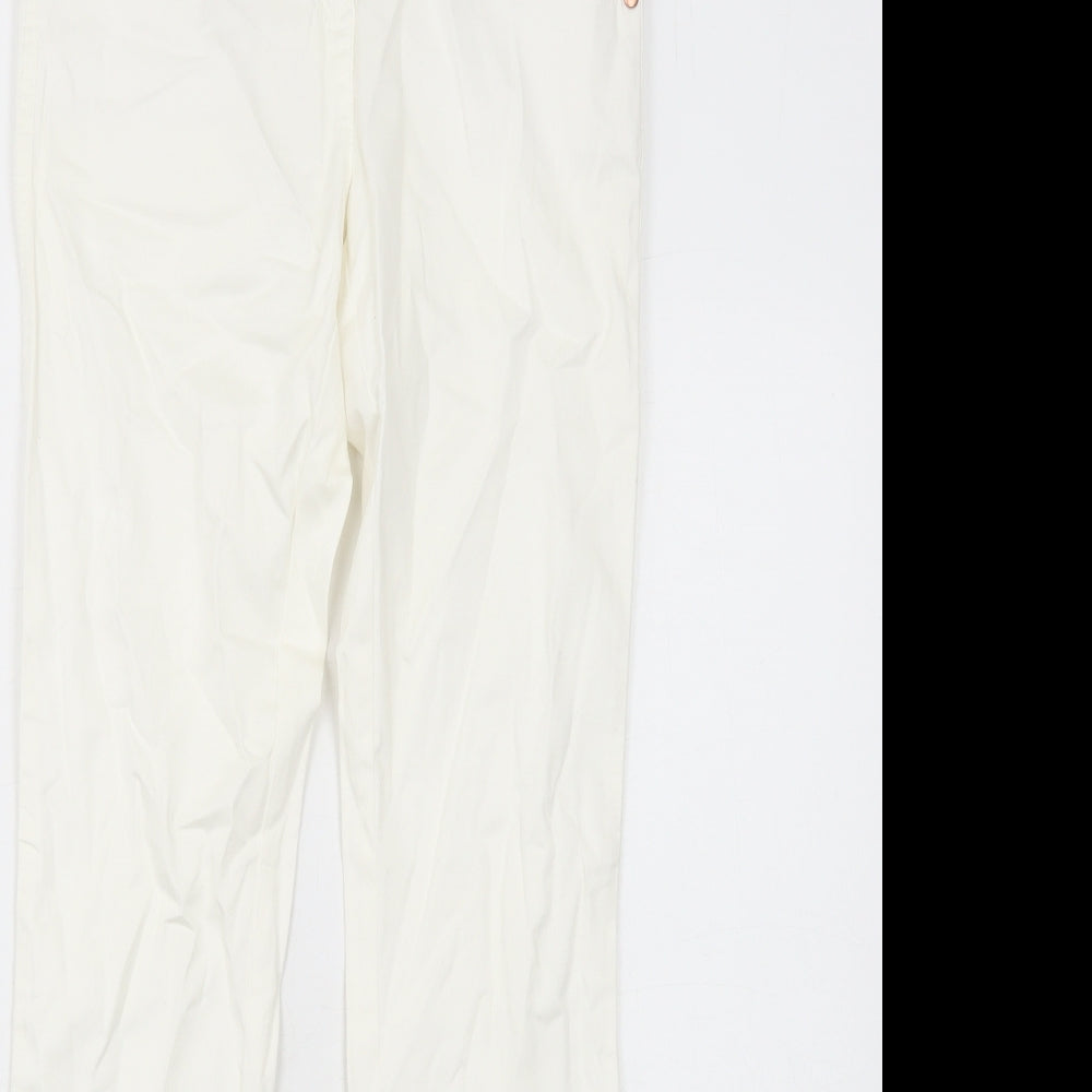 NEXT Womens White Cotton Skinny Jeans Size 6 Regular Zip