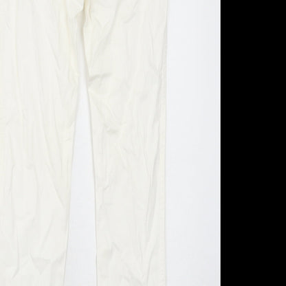 NEXT Womens White Cotton Skinny Jeans Size 6 Regular Zip