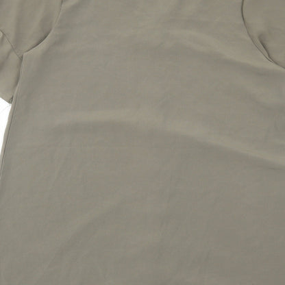 PRETTYLITTLETHING Womens Green Polyester A-Line Size 12 V-Neck Button