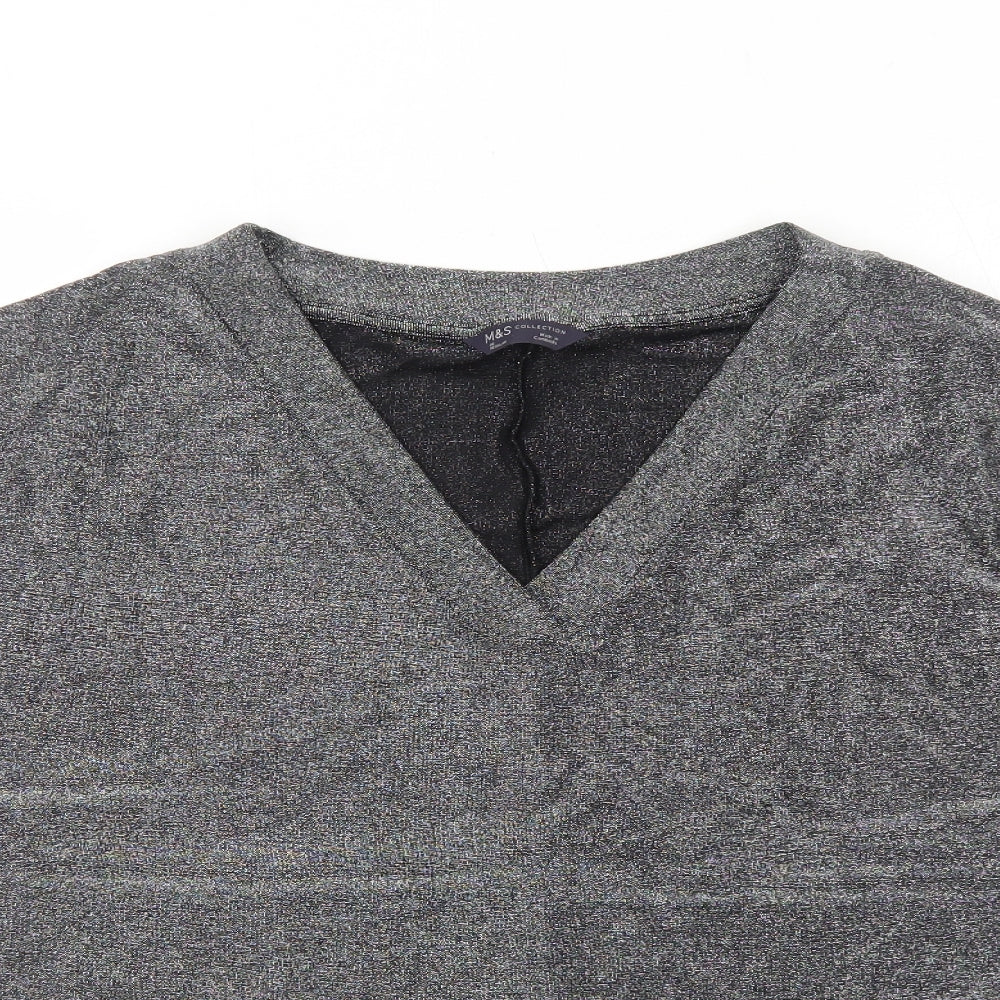 Womens UK Size 20 Marks and Spencer Silver Basic T-Shirt