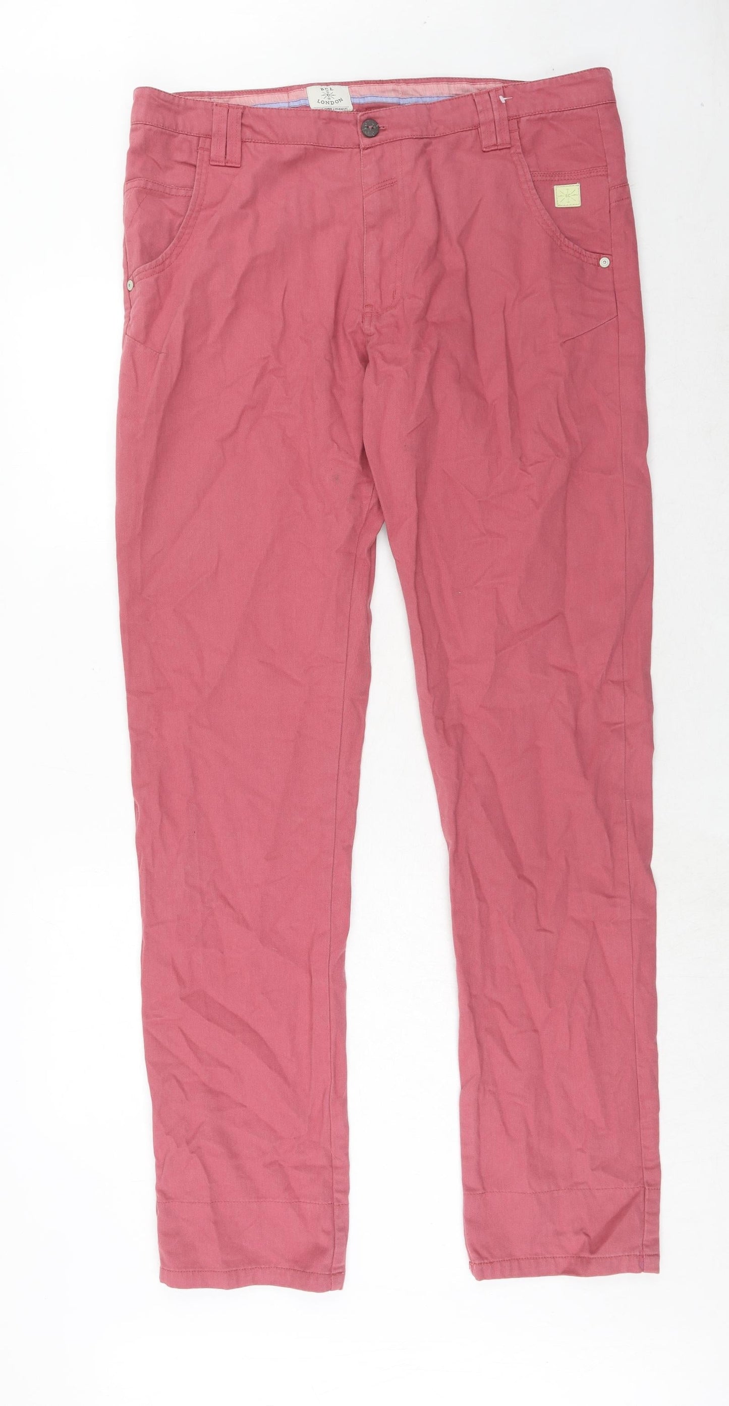 Mens UK Size 38 in BC London Regular Fit  Pink Trousers