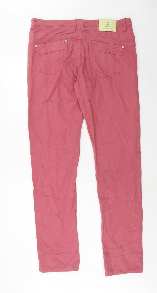 BC London Mens Pink Cotton Trousers Size 38 in Regular Zip