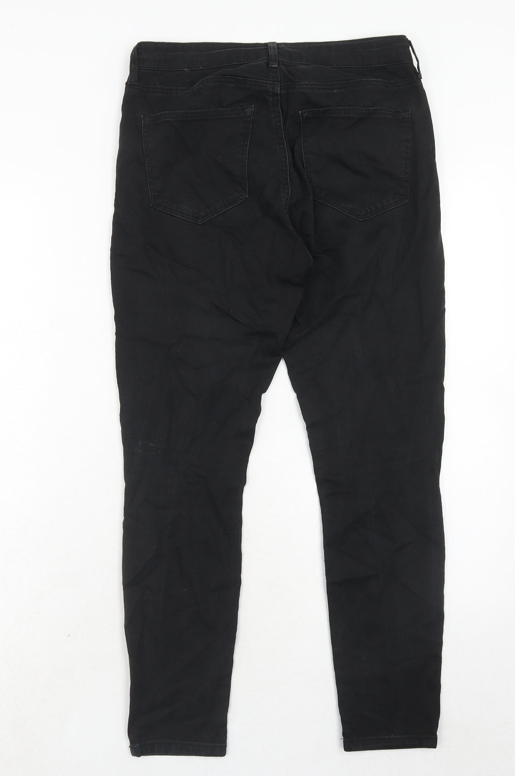 Topshop Womens Black Cotton Skinny Jeans Size 28 in L30 in Regular Zip