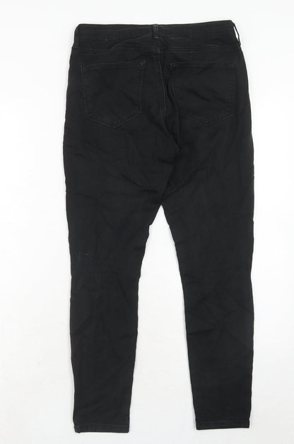 Topshop Womens Black Cotton Skinny Jeans Size 28 in L30 in Regular Zip