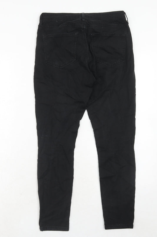 Topshop Womens Black Cotton Skinny Jeans Size 28 in L30 in Regular Zip
